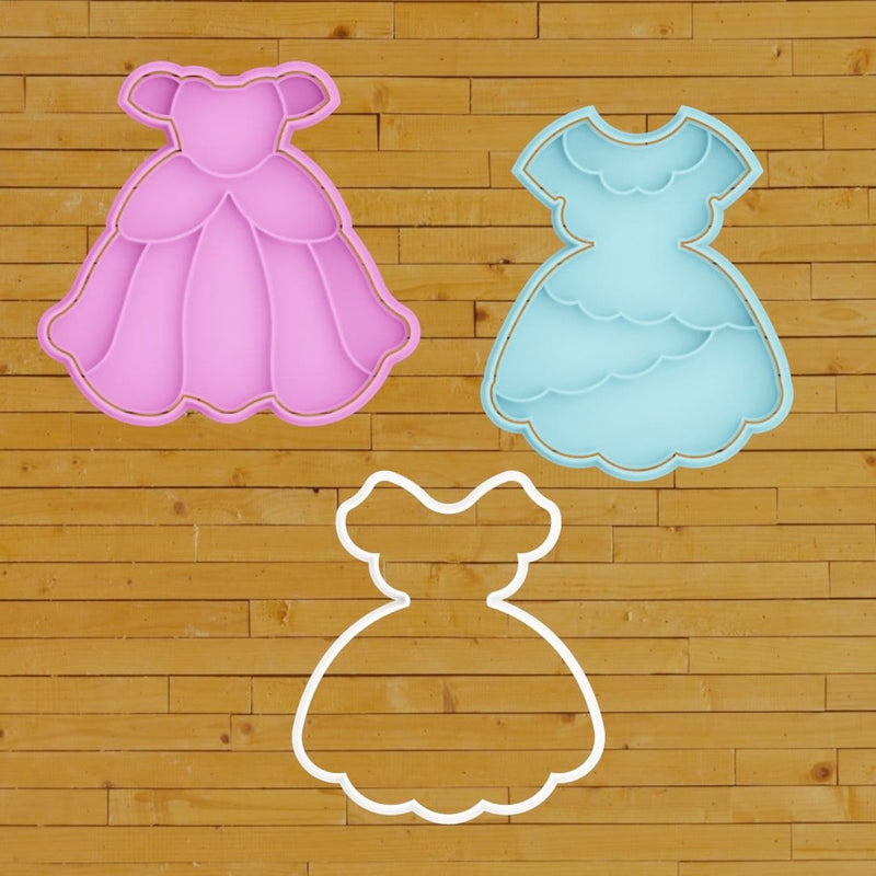 Abito nuziale sposa cookie cutter set 3 pezzi formina tagliabiscotti design - 3d Selling