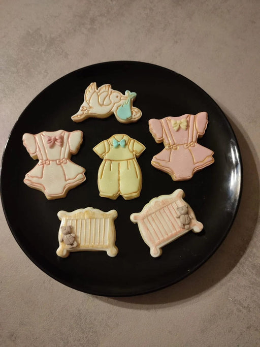 selling3D Casa, arredamento e bricolage:Articoli per cucina e bar:Accessori per pasticceria:Formine e stampi per biscotti Cicogna idea nascita cookie con manico cutter formina tagliabiscotti PDZ