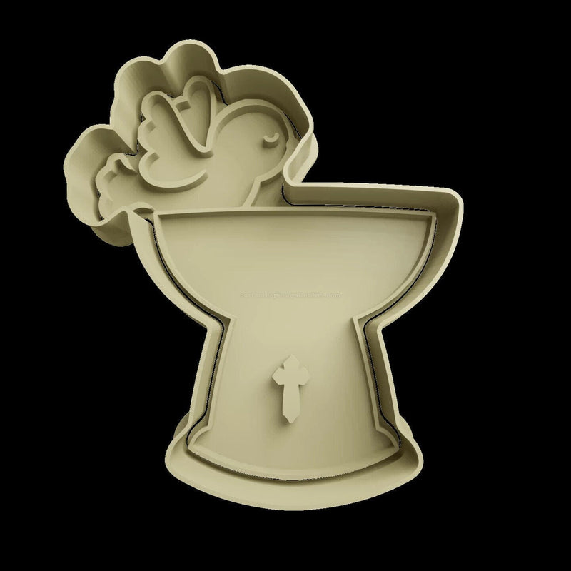 Calice idea prima comunione emboss cookie cutter con manico tagliabiscotti 8CM - 3d Selling