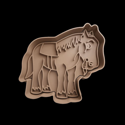 Selling3D Casa, arredamento e bricolage:Articoli per cucina e bar:Accessori per pasticceria:Formine e stampi per biscotti Con Manico Cavallo Fattoria con manico cookie cutter formina tagliabiscotti 8CM cake design