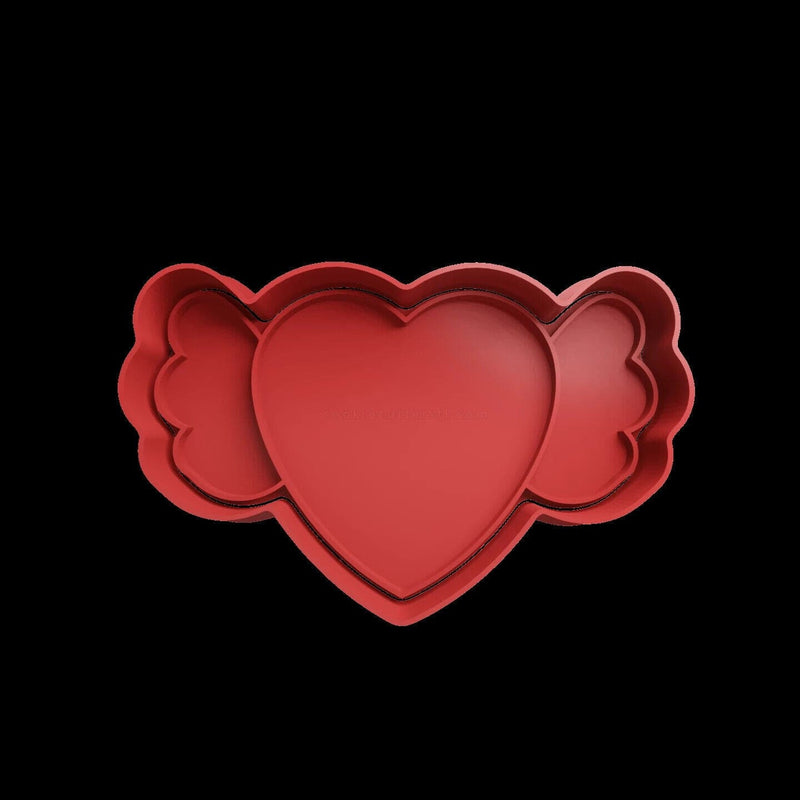 Cuore con ali San Valentino cookie cutter formina tagliabiscotti con manico - 3d Selling