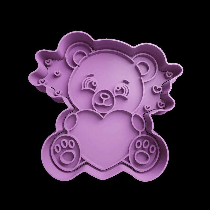 Orso teddy con cuore idea San Valentino  Cookie cutter formina tagliabiscotti - 3d Selling