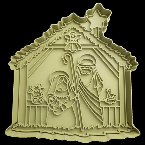 Selling3d Casa, arredamento e bricolage:Articoli per cucina e bar:Accessori per pasticceria:Formine e stampi per biscotti Con manico Presepe Natività  Cookie cutter formina tagliabiscotti Natalizio