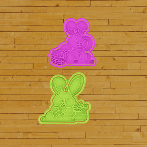 Selling3D Casa, arredamento e bricolage:Articoli per cucina e bar:Accessori per pasticceria:Formine e stampi per biscotti Conigli di Pasqua set 2 cookie cutter formina tagliabiscotti cake design PDZ