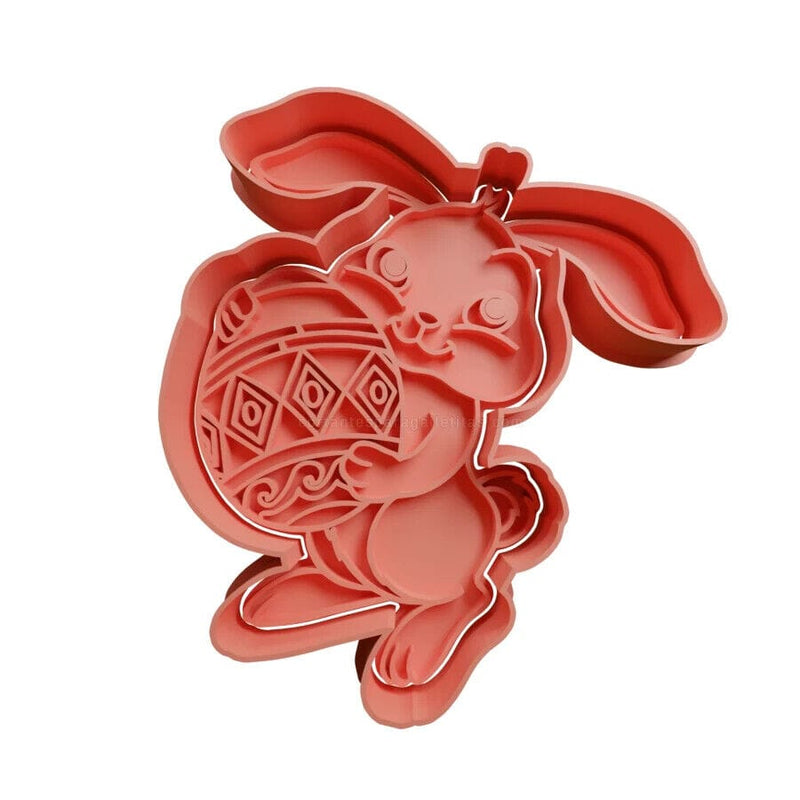 Coniglio con uovo di Pasqua cookie cutter formina tagliabiscotti PDZ cake design - 3d Selling