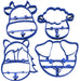 selling3d Casa, arredamento e bricolage:Articoli per cucina e bar:Accessori per pasticceria:Formine e stampi per biscotti Cookie cutter formina tagliabiscotti fattoria animali set 4 pezzi