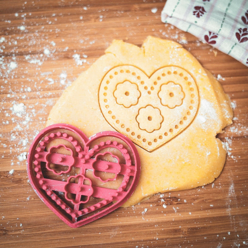 Cuore con fiori cookie cutter formina tragliabiscotti idea san valentino - 3d Selling