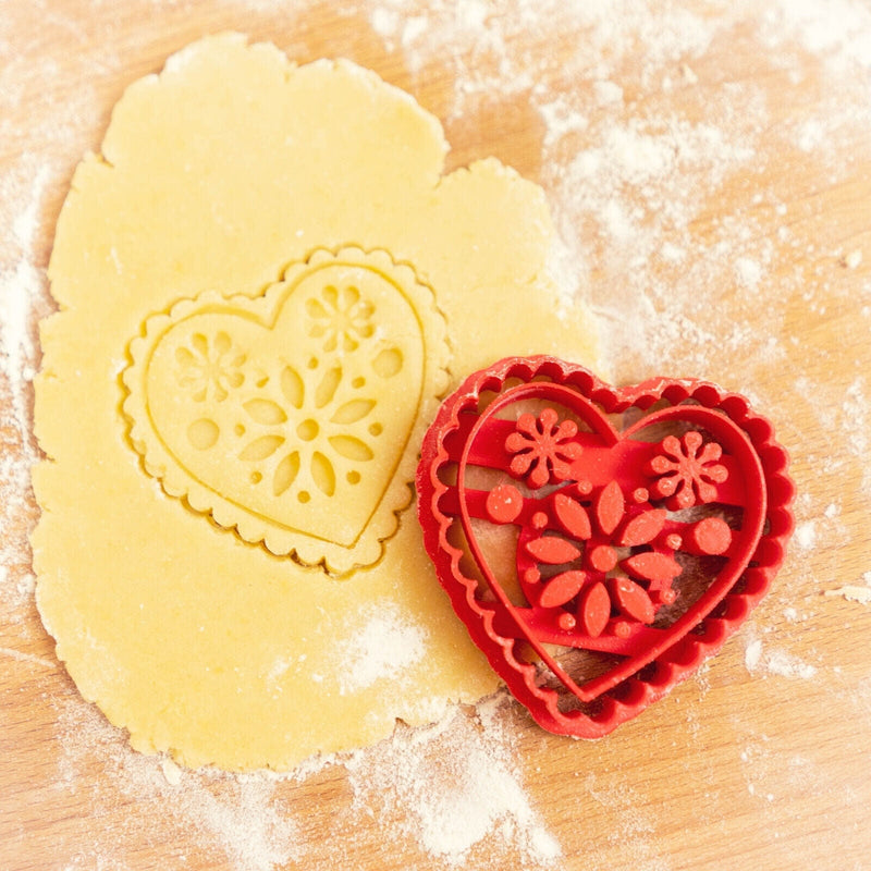 Cuore con fiori cookie cutter formina tragliabiscotti idea san valentino - 3d Selling