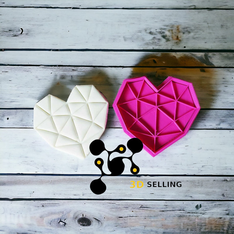 Cuore geometrico 8cm - 3d Selling