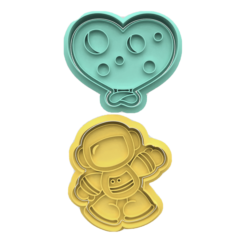 cuore set amore spaziale idea San Valentino cookie cutter formina tagliabiscotti - 3d Selling
