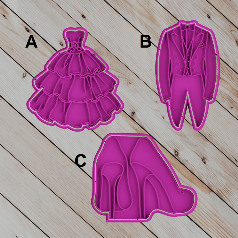 Cutters tema matrimonio 3 pezzi - 3d Selling