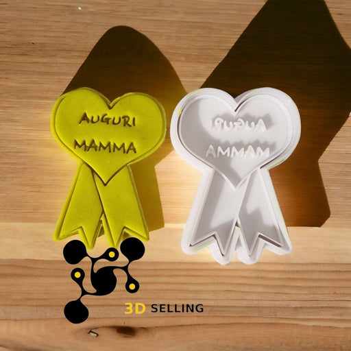 selling3d Casa, arredamento e bricolage:Articoli per cucina e bar:Accessori per pasticceria:Formine e stampi per biscotti Festa della mamma cuore auguri cookie cutter formina tagliabiscotti o pdz 8 CM