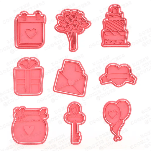 selling3d Casa, arredamento e bricolage:Articoli per cucina e bar:Accessori per pasticceria:Formine e stampi per biscotti Formina tagliabiscotti Matrimonio Wedding set cookie cutter pasta di zucchero