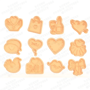 Formina tagliabiscotti Matrimonio Wedding set cookie cutter pasta di zucchero - 3d Selling