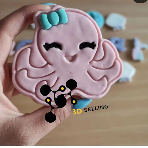 selling3d Casa, arredamento e bricolage:Articoli per cucina e bar:Accessori per pasticceria:Formine e stampi per biscotti formina tagliabiscotti polipo set cookie cutter pasta di zucchero