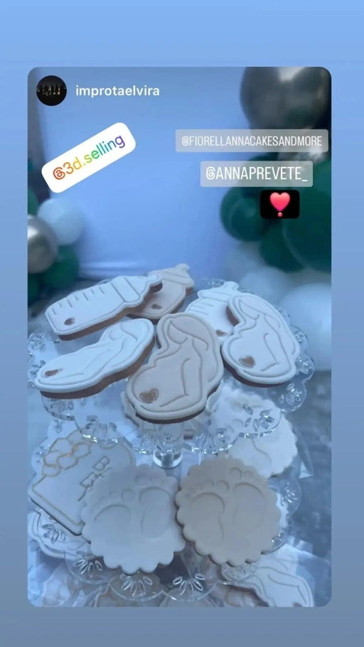 Selling3D Casa, arredamento e bricolage:Articoli per cucina e bar:Accessori per pasticceria:Formine e stampi per biscotti Futura mamma baby shower cookie cutter formina tagliabiscotti cake design