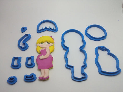 Selling3D Casa, arredamento e bricolage:Articoli per cucina e bar:Accessori per pasticceria:Formine e stampi per biscotti Futura mamma nascita  cookie cutter scomposto formina tagliabiscotti set per PDZ