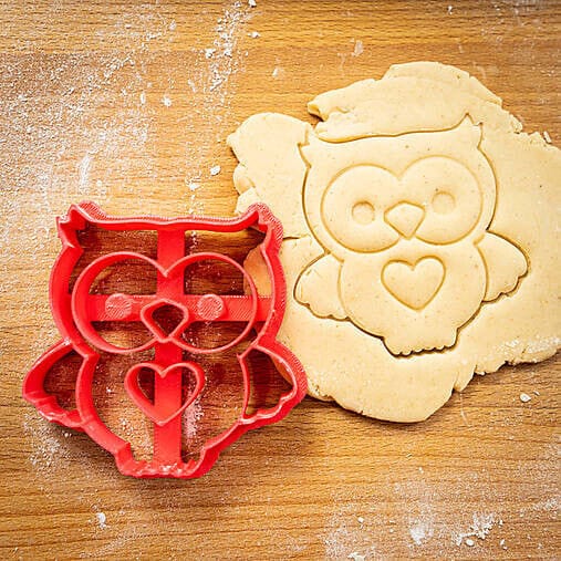 Gufetto con cuore cookie cutter formina tragliabiscotti idea san valentino - 3d Selling
