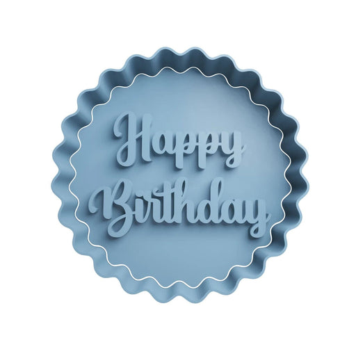 Selling3D Casa, arredamento e bricolage:Articoli per cucina e bar:Accessori per pasticceria:Formine e stampi per biscotti Happy Birthday timbro coookie cutter formina tagliabiscotti con manico o PDZ 8cm