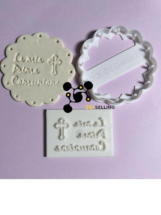 Stampino Biscotti Prima Comunione | Formina 8cm Con Stampo Interno | Realizzato In PLA Eco-Compatibile - Foto 2
