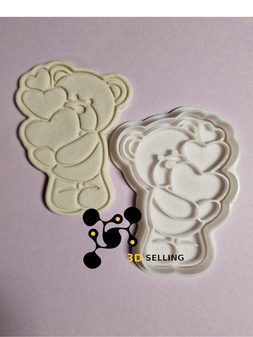 Selling3D Casa, arredamento e bricolage:Articoli per cucina e bar:Accessori per pasticceria:Formine e stampi per biscotti Orsetto teddy cuore San Valentino cookie cutter formina tagliabiscotti