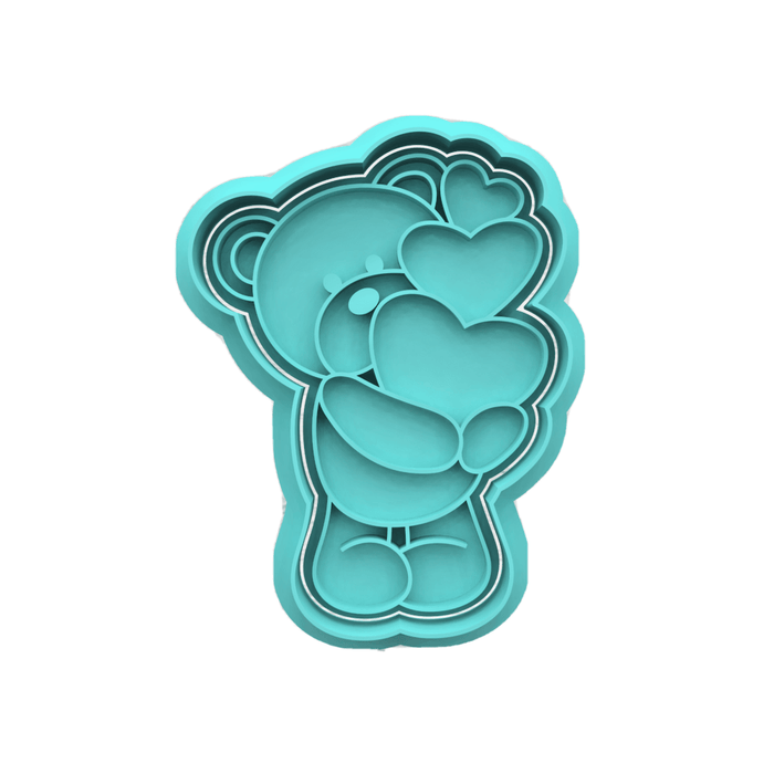 Selling3D Casa, arredamento e bricolage:Articoli per cucina e bar:Accessori per pasticceria:Formine e stampi per biscotti Orsetto teddy cuore San Valentino cookie cutter formina tagliabiscotti