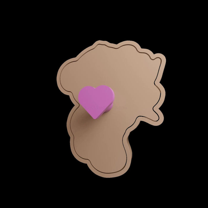 Selling3D Casa, arredamento e bricolage:Articoli per cucina e bar:Accessori per pasticceria:Formine e stampi per biscotti Orso Teddy con fiori cookie cutter formina tagliabiscotti PDZ con manico 8CM