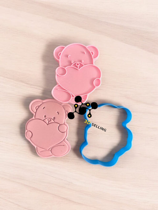Selling3d Casa, arredamento e bricolage:Articoli per cucina e bar:Accessori per pasticceria:Formine e stampi per biscotti Orso teddy  Cuore san Valentino cookie cutter formina tagliabiscotti per feste