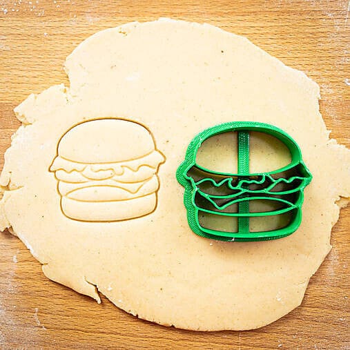 Selling3D Casa, arredamento e bricolage:Articoli per cucina e bar:Accessori per pasticceria:Formine e stampi per biscotti Panino con Hamburgher cookie cutter formina tragliabiscotti