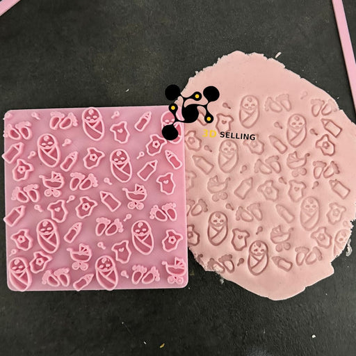 Selling3D Casa, arredamento e bricolage:Articoli per cucina e bar:Accessori per pasticceria:Formine e stampi per biscotti Pattern Baby shower texture marker per cookie cutter formina tagliabiscotti