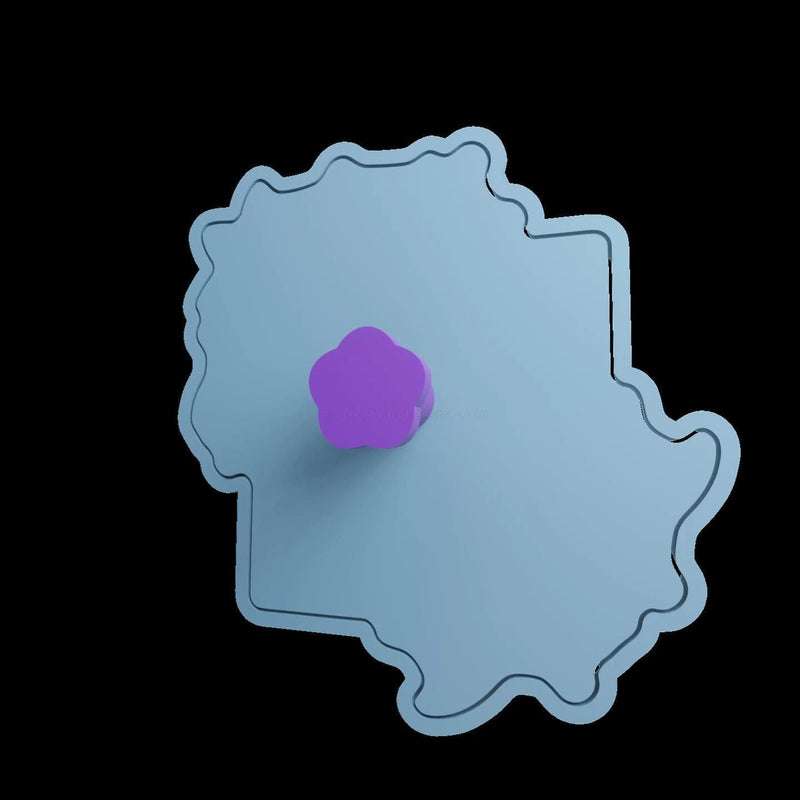Quadrato con fiori cookie cutter personalizzato  e manico formina tagliabiscotti - 3d Selling
