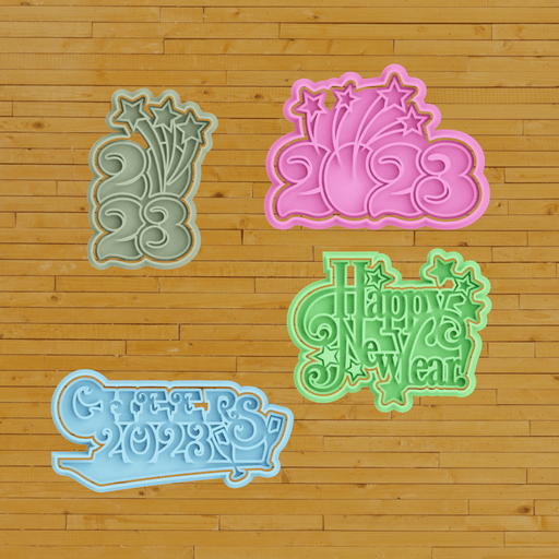 Selling3d Casa, arredamento e bricolage:Articoli per cucina e bar:Accessori per pasticceria:Formine e stampi per biscotti Set Completo Cookie cutter anno nuovo 2023 formina tagliabiscotti set