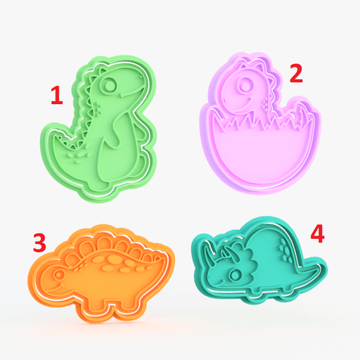 Selling3D Casa, arredamento e bricolage:Articoli per cucina e bar:Accessori per pasticceria:Formine e stampi per biscotti Set Completo Dinosauri set 4 pezzi cookie cutter formina tagliabiscotti  PDZ
