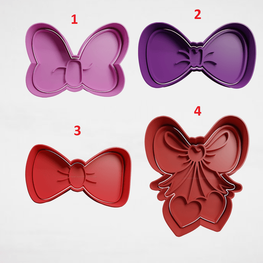 Selling3D Casa, arredamento e bricolage:Articoli per cucina e bar:Accessori per pasticceria:Formine e stampi per biscotti Set Completo Fiocco set 4 pezzi cookie cutter formina tagliabiscotti cake design profes