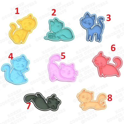 Selling3D Casa, arredamento e bricolage:Articoli per cucina e bar:Accessori per pasticceria:Formine e stampi per biscotti Set Completo Gattini set 8 pezzi cookie cutter formina tagliabiscotti  PDZ