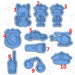 Selling3D Casa, arredamento e bricolage:Articoli per cucina e bar:Accessori per pasticceria:Formine e stampi per biscotti Set Completo Polizia set 10 pezzi cookie cutter formina tagliabiscotti PDZ