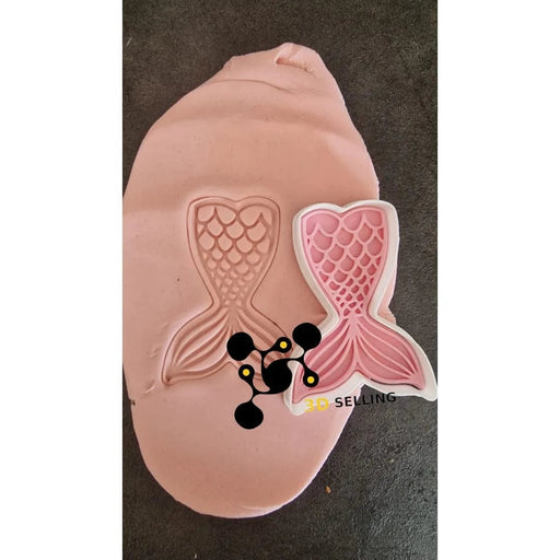 Selling3d Casa, arredamento e bricolage:Articoli per cucina e bar:Accessori per pasticceria:Formine e stampi per biscotti Sirenetta coda Cookie cutter formina tagliabiscotti con manico 8CM
