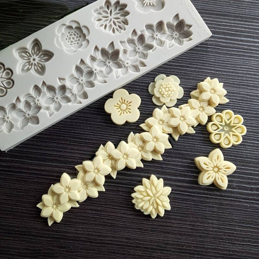 Selling3D Casa, arredamento e bricolage:Articoli per cucina e bar:Accessori per pasticceria:Formine e stampi per biscotti Stampo in silicone fiorellini misti