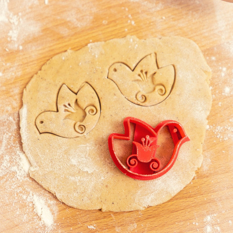 Uccellino con fiore cookie cutter formina tragliabiscotti - 3d Selling