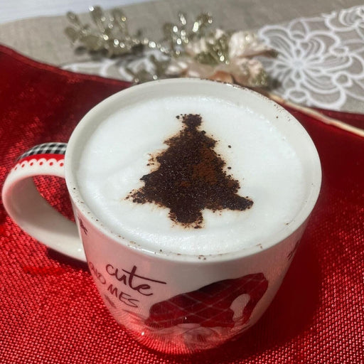 Selling3d Cibi e bevande:Bevande analcoliche e caffè:Cioccolate calde e bevande solubili stencil per cappuccino forma natale albero renna pupazzo di neve fiocco di neve