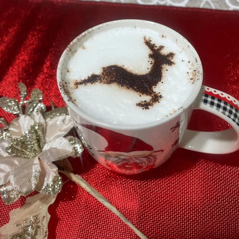 stencil per cappuccino forma natale albero renna pupazzo di neve fiocco di neve - 3d Selling