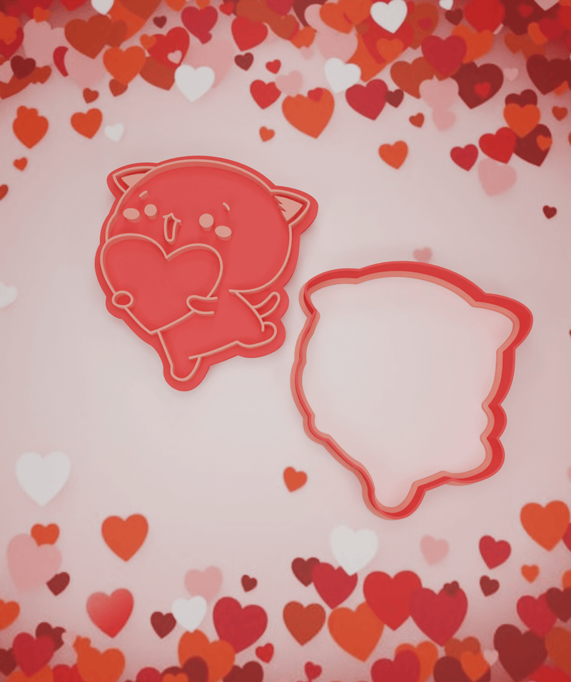 Gattino con cuore 8cm - 3d Selling