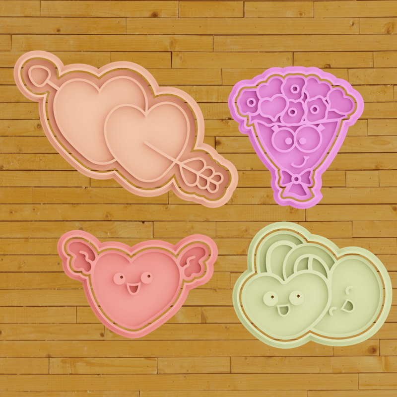 Kit cookie cutter San Valentino 8cm - 3d Selling
