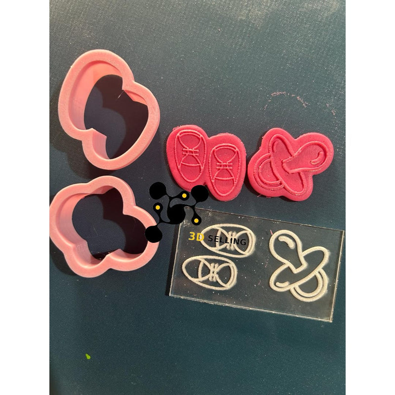 Mini stampi in acrilico ciucco e scarpette 3cm - 3d Selling