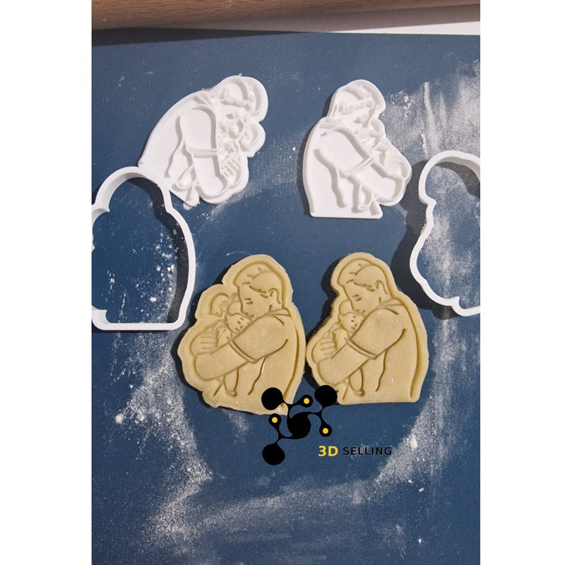 Papà con bimbo e bimba 8.5cm - 3d Selling