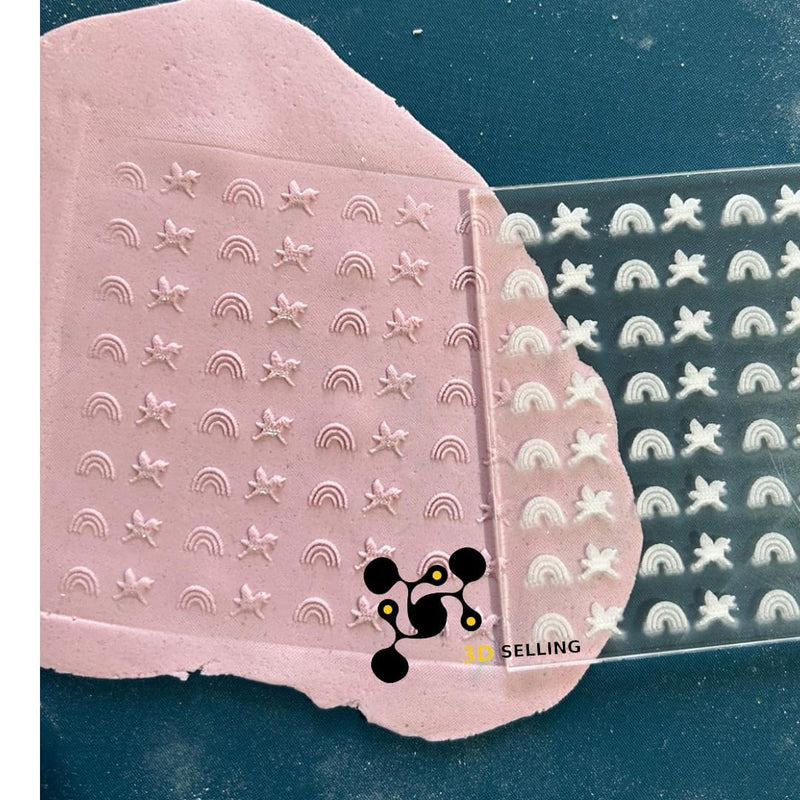 Pattern unicorni e arcobaleni in acrilico 10*10 - 3d Selling