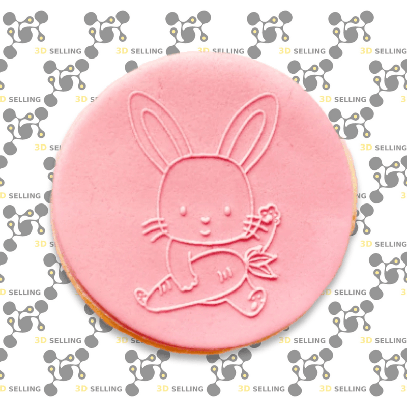 Stampo in acrilico + cutter coniglietto con carota - 3d Selling