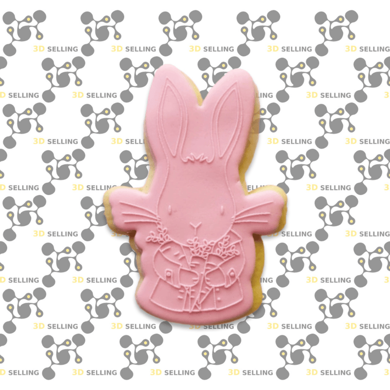 Stampo in acrilico + cutter coniglietto con carote - 3d Selling