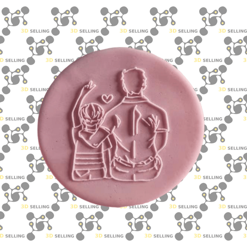Stampo in acrilico + cutter Papà con bimbo - 3d Selling