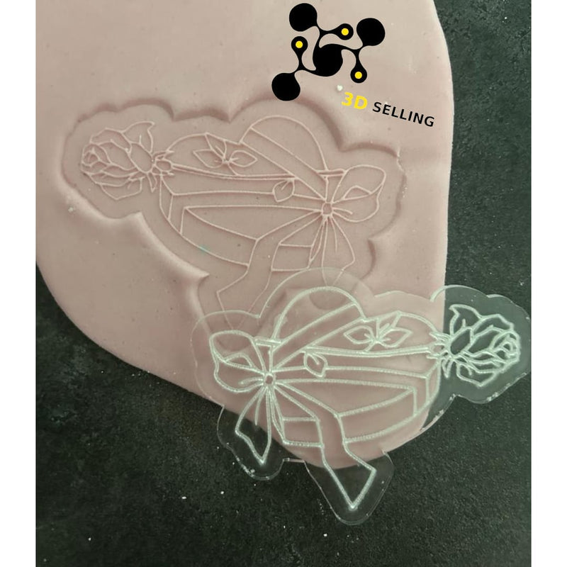 Stampo + cutter in acrilico Regalo con rosa - 3d Selling